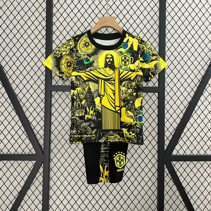 KIDS - 2024-25 - BRAZIL CORCOVADO YELLOW | JERSEY + SHORT